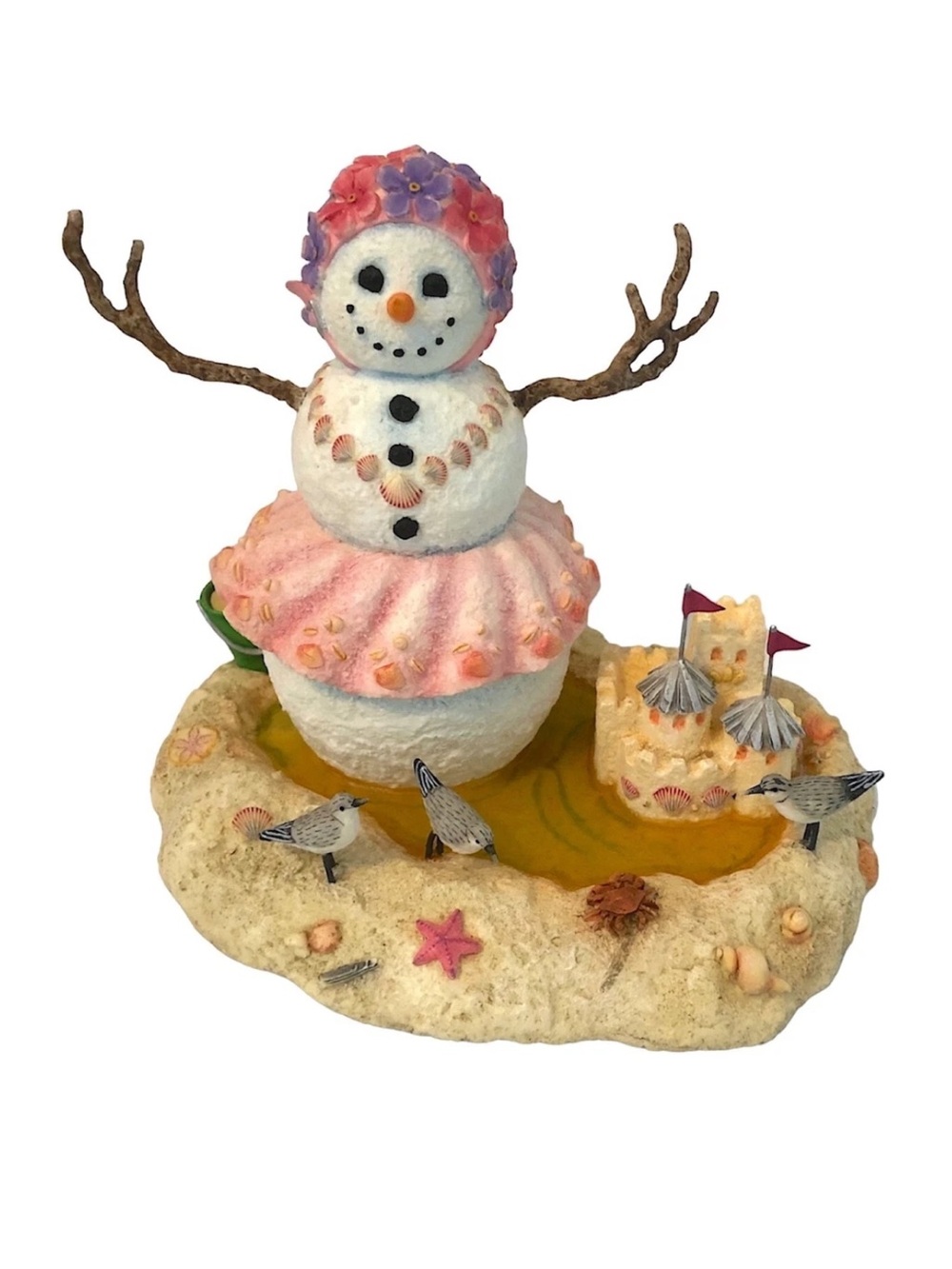 LENOX Snowman Friends By the Sea Decor Lynn Bywaters Beach w/ Sand Castle